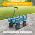 SPECSTAR Mesh Steel Garden Cart 880 lb Capacity, 38" x 21" Folding Utility Wagon with 10 in Wheels
