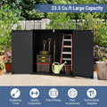 23.5 Cu.ft Outdoor Storage Shed, 175 Gallon All-Weather Resin Patio Deck Box with Floor & Lockable Door, Waterproof Horizontal Garden Tool Shed