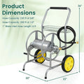 Garden Hose Reel Cart Holds 230FT of 5/8" Hose, Heavy - Duty Hose Cart with 2 Wheels & Storage Basket, Portable Water Hose Organizer for Yard