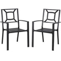 AECOJOY Metal Dining Chairs, Outdoor Patio Dining Chairs with Armrest