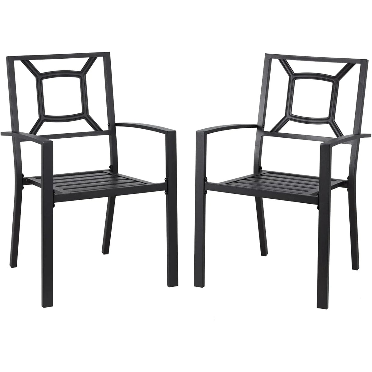 AECOJOY Metal Dining Chairs, Outdoor Patio Dining Chairs with Armrest