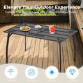 AECOJOY 51”x31” Metal Patio Dining Table Rectangular Outdoor Table with 1.73" Umbrella Hole