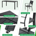 AECOJOY 7-Piece Aluminum Outdoor Dining Set, Patio Table and Stackable Chairs Set for 6