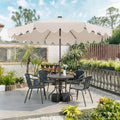 Tangkula 9 FT Solar Patio Umbrella with 32 LED Lights