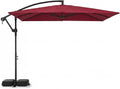Tangkula 8x8 FT Solar Patio Umbrella with Base Included