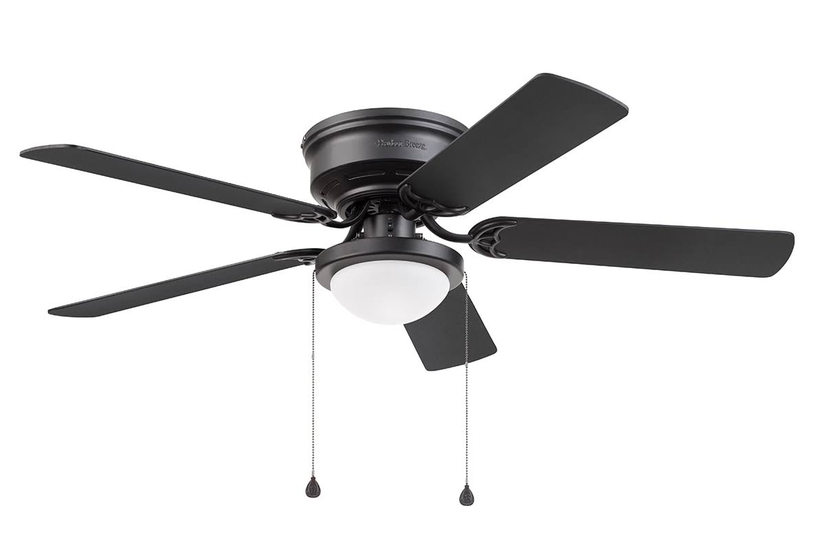 Harbor Breeze Armitage 52 - in Matte Black Indoor Flush Mount Ceiling Fan with Light (5 - Blade)