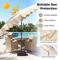Tangkula 10 FT Outdoor Patio Umbrella with Solar LED Lights and Weighted Base-Beige