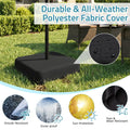 AECOJOY Patio Umbrella Base, 220 lbs Heavy Duty Sand Filled Weighted Umbrella Stand with 2 Sandbags