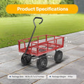 SPECSTAR Mesh Steel Garden Cart 880 lb Capacity, 38" x 21" Folding Utility Wagon with 10 in Wheels
