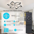 Garwarm Dimmable Ceiling Fan with Light and Remote Control, 27" Small Flush Mounted Ceiling Fan