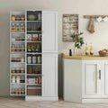 Spaco 17-Tier Kitchen Small Pantry Cabinet with 2 Doors and 6 Adjustable Shelves, Cabinet Pantry, Freestanding 5-Tier Shelving Pantries