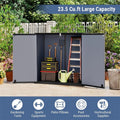 23.5 Cu.ft Outdoor Storage Shed, 175 Gallon All-Weather Resin Patio Deck Box with Floor & Lockable Door, Waterproof Horizontal Garden Tool Shed