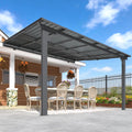 AECOJOY 12x10 Outdoor Hardtop Gazebo Adjustable Height (6.5-9.8Ft) Pergola for Patio