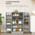Spaco 17-Tier Kitchen Small Pantry Cabinet with 2 Doors and 6 Adjustable Shelves, Cabinet Pantry, Freestanding 5-Tier Shelving Pantries