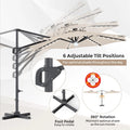 Tangkula 10ft Patio Umbrella 35 LED Lights Aluminum Pole 360 Degree Rotation