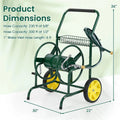 Garden Hose Reel Cart Holds 230FT of 5/8" Hose, Heavy - Duty Hose Cart with 2 Wheels & Storage Basket, Portable Water Hose Organizer for Yard