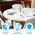 Lifetime 48 in Round Fold - in - Half Table, Indoor/Outdoor Essential, White Granite (280064)