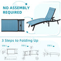 AECOJOY Outdoor Chaise Lounge, All Weather Pool Lounge Chairs Ergonomic Design (Blue, 1 PCs)