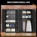 SOLAURA 71" Metal Garage Storage Cabinet with Locking Doors and Adjustable Shelves for Home, Office(Black)
