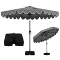 Tangkula 10 FT Patio Umbrella with Base Included with 2 Sandbags