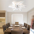 Garwarm Dimmable Ceiling Fan with Light and Remote Control, 27" Small Flush Mounted Ceiling Fan