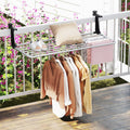 Tangkula Portable Clothes Drying Rack | Extendable Radiator Clothes Airer with Robust Aluminum Frame for Balcony Railings Windowsill