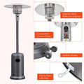 50,000 BTU Propane Patio Heater, Standing Stainless Steel Outdoor Heater with Wheels, Triple Protection, CSA Certified for Deck & Commercial