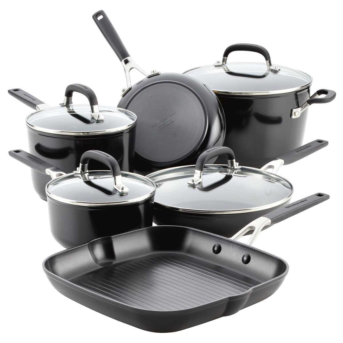Kitchenaid Cookware Set, Nonstick, Hard - Anodized, Onyx Black