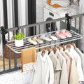 Tangkula Portable Clothes Drying Rack | Extendable Radiator Clothes Airer with Robust Aluminum Frame for Balcony Railings Windowsill