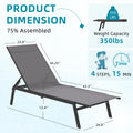 AECOJOY Patio Lounge Chairs, Outdoor Chaise Lounge with Wheels, Dark Grey, 4PCS