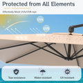 AECOJOY 10x10 FT Cantilever Patio Umbrella with Base, Aluminum Offset Umbrella with 360° Rotation