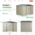 AECOJOY 8x6 Ft Outdoor Storage Tool Shed, Gray