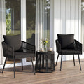 Tangkula 3 Pieces Patio Rattan Bistro Conversation Set