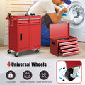 2 - in - 1 Rolling Tool Chest, 5-Drawer Tool Storage Cabinet with Wheels, Adjustable Shelf, Tool Box Organizer for Garage Warehouse Workshop