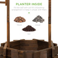 Best Choice Products Rustic Wooden Wishing Well Planter Outdoor Home Decor for Patio, Garden, Yard W/ Hanging Bucket