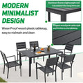 AECOJOY 7-Piece Aluminum Outdoor Dining Set, Patio Table and Stackable Chairs Set for 6