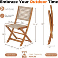 AECOJOY Acacia Wood Outdoor Dining Table for 4, Foldable Top Patio Table with Wheels