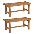 Tangkula 41.5" Patio Backless Bench with Slatted Seat