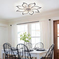 Garwarm Dimmable Ceiling Fan with Light and Remote Control, 27" Small Flush Mounted Ceiling Fan