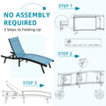 AECOJOY Outdoor Chaise Lounge, All Weather Pool Lounge Chairs Ergonomic Design (Blue, 2 PCs)