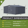 AECOJOY 12' x 14' Outdoor Storage Shed with Sliding Door, Metal Storage Tool Shed