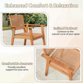 Tangkula Acacia Wood Outdoor Dining Chairs Set of 2/4 PE Rattan Patio Chairs with Backrests and Armrests