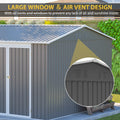 AECOJOY 12x10 FT Outdoor Storage Shed Metal, Large Garden Tool Sheds, Waterproof Steel Utility Storage Building