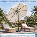 Tangkula 10 FT Solar Patio Umbrella with Base Included
