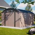 AECOJOY 10x12 FT Large Metal Outdoor Storage Shed with Floor Frame, Heavy-Duty Storage Building with Diamond Roof