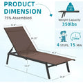 AECOJOY Patio Lounge Chairs, Outdoor Chaise Lounge with Wheels, Brown
