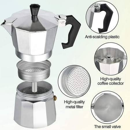 Sorelle Home & Kitchen | Stovetop Espresso and Coffee Maker | Moka Pot for Classic Italian and Cuban Caf�� Brewing | Cafetera (6 Cup)