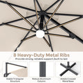 Tangkula 10ft Patio Umbrella 35 LED Lights Aluminum Pole 360 Degree Rotation