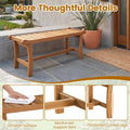 Tangkula 41.5" Patio Backless Bench with Slatted Seat