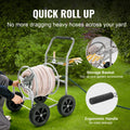 VEVOR Hose Reel Cart, Hold up to 250 Ft of 5/8 Hose, Garden Water Hose Carts Mobile Tools with 4 Wheels, Heavy Duty Powder - Coated Steel Outdoor Planting with Storage Basket, for Garden, Yard, Lawn